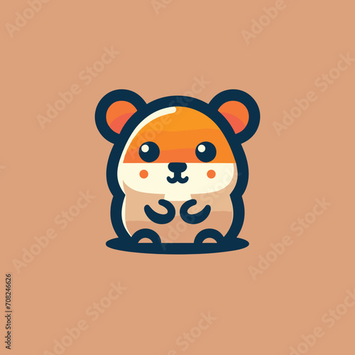 A minimalistic mascot logo icon of a hamster 
