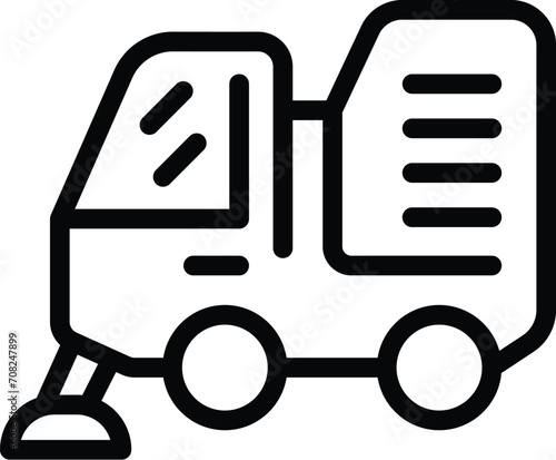 Clean sweeper icon outline vector. Vacuum cleaner. Auto debris linear