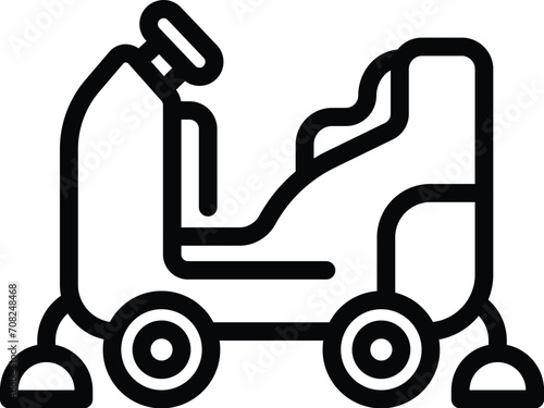 Street sweeper icon outline vector. Machine broom. City cleaner