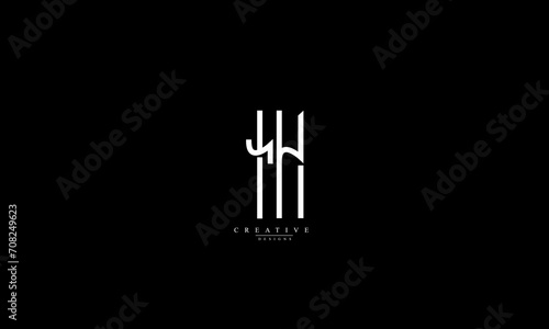 Alphabet letters Initials Monogram logo IH HI I H