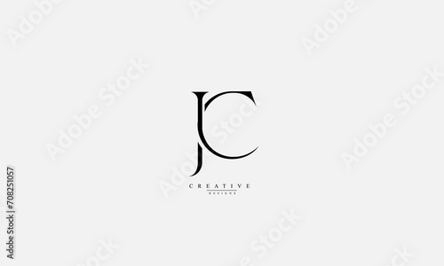 Alphabet letters Initials Monogram logo JC CJ J C