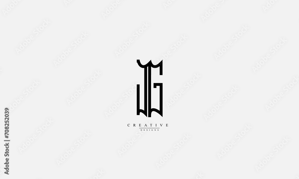 Alphabet letters Initials Monogram logo JG GJ J G Alphabet letters Initials Monogram logo JG GJ J G
