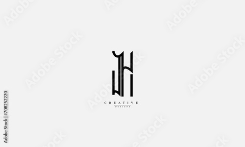 Alphabet letters Initials Monogram logo JH HJ J H