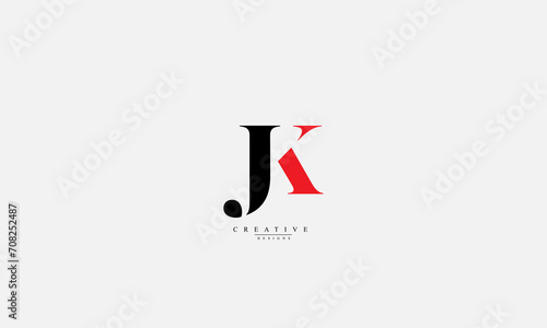 Alphabet letters Initials Monogram logo JK KJ J K