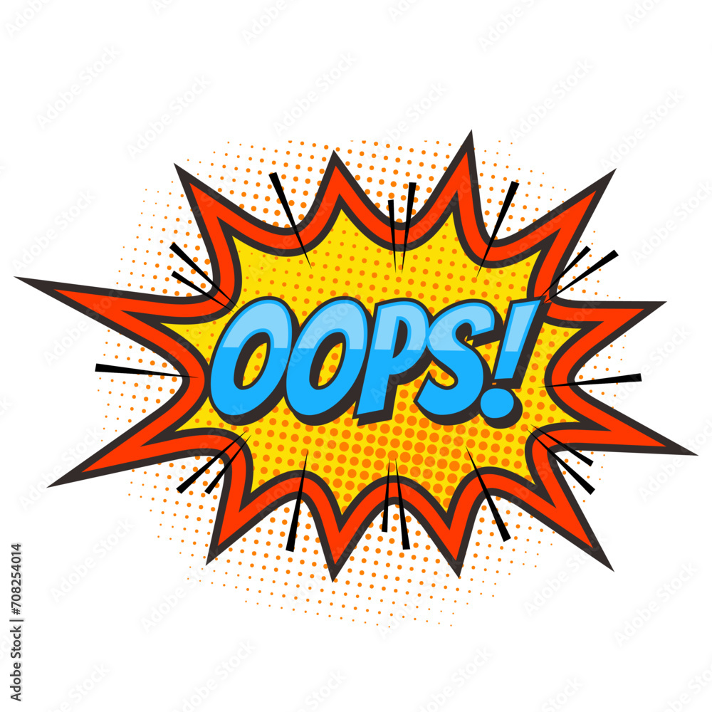 Oops text expression comic pop art style Oops text expression comic pop art style