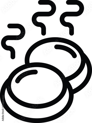 Hot dumplings icon outline vector. Steam cuisine cook. Wonton ravioli photo