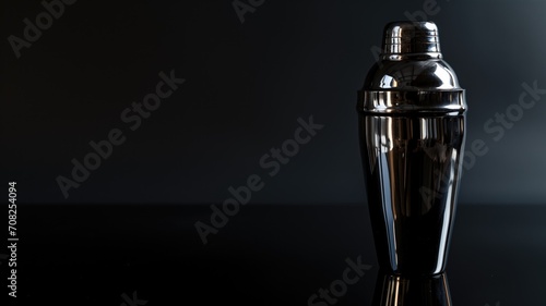 A sleek cocktail shaker on a dark background photo
