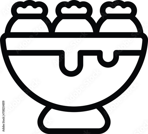Hot food icon outline vector. Dumplings dough. Mixture steam menu