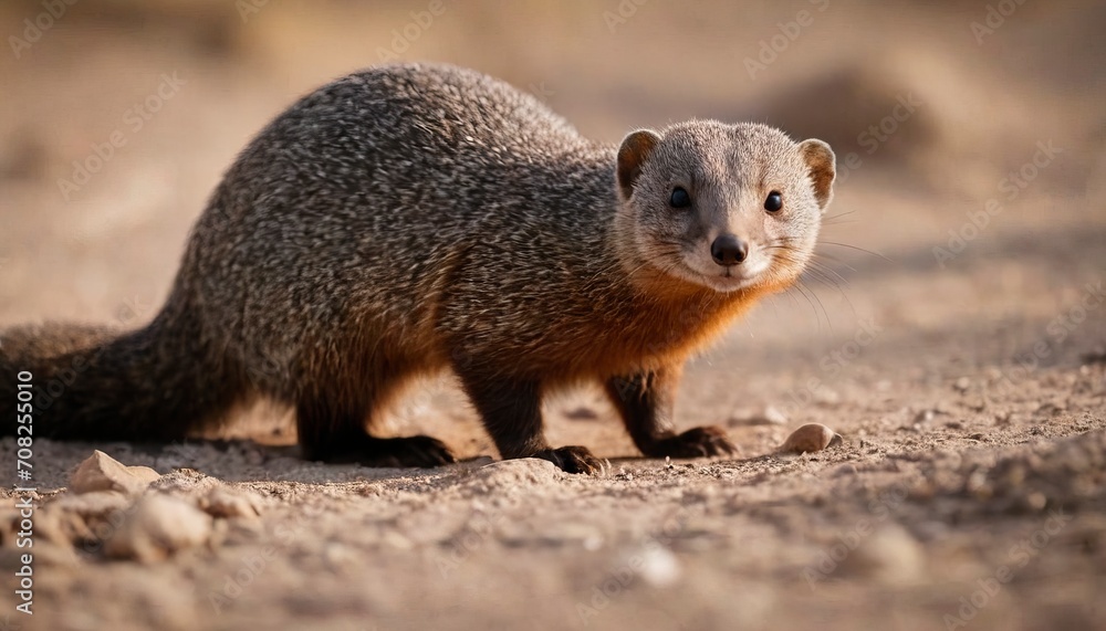 Close-up portrait of a mongoose on a sunny day in the park, pet Close-up portrait of a mongoose on a sunny day in the park, pet