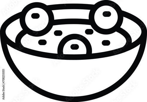 Dumplings soup icon outline vector. Cook cuisine food. Prepare culinary