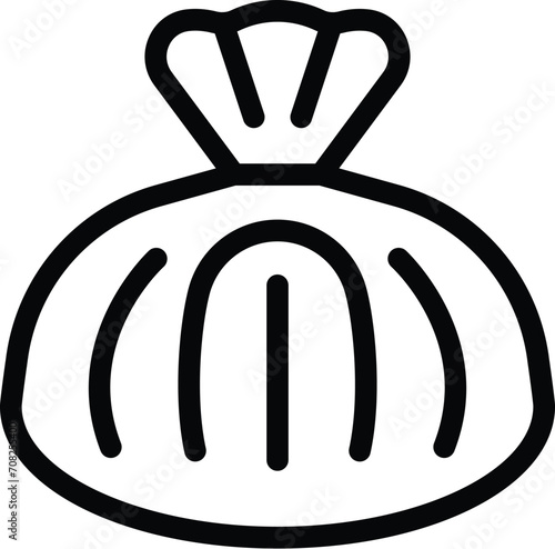 Big khinkali icon outline vector. Prepare beef food. Pastry meat