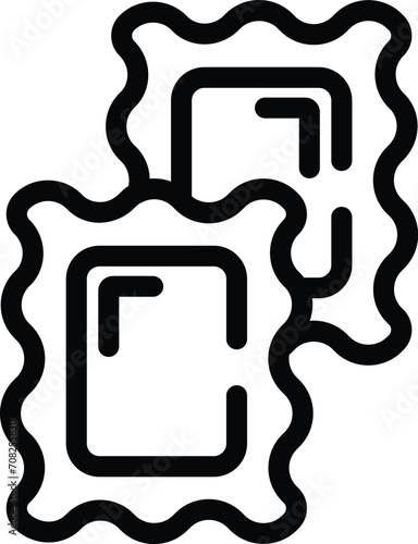 Pelmeni icon outline vector. Steam menu food. Asian ravioli