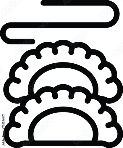 Mixture steam icon outline vector. Food cook cuisine. Dough asian