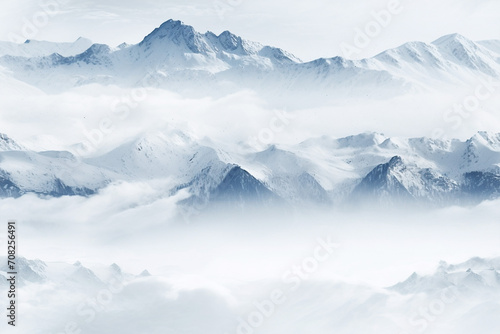 snow covered mountains landscape background wall texture pattern seamless wallpaper © Aldis