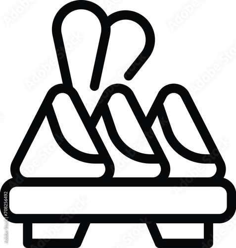 Dumplings kitchen food icon outline vector. Beef cook. Dim asian