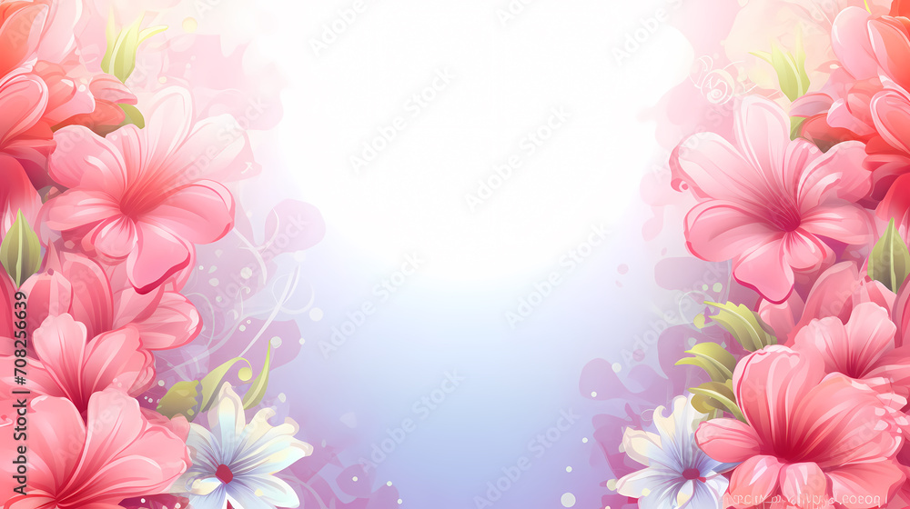 Pink rose flower composition background, decorative flower background pattern, floral border background Pink rose flower composition background, decorative flower background pattern, floral border background