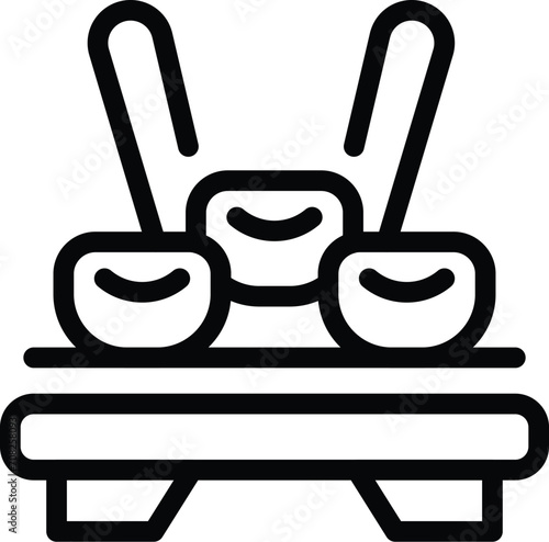 Asian dumplings stand icon outline vector. Cuisine cook. Wonton ravioli