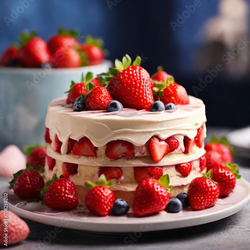 Indulgent Strawberry Cake with White Chocolate Drizzle