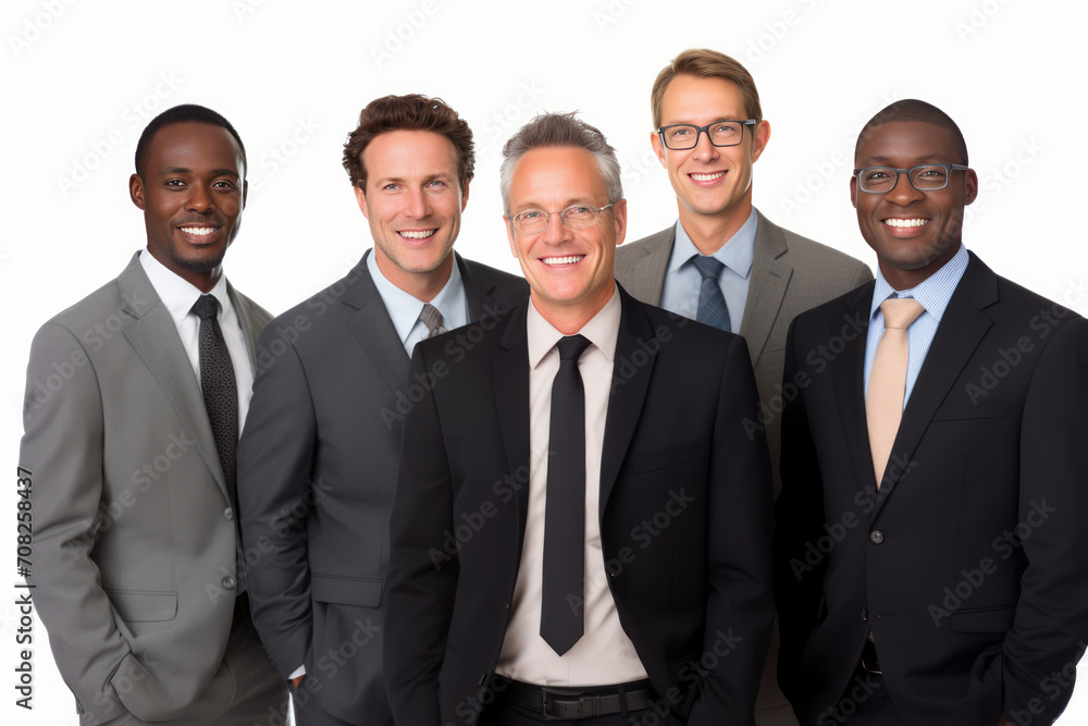 An all male business executive team isolated on a white background An all male business executive team isolated on a white background