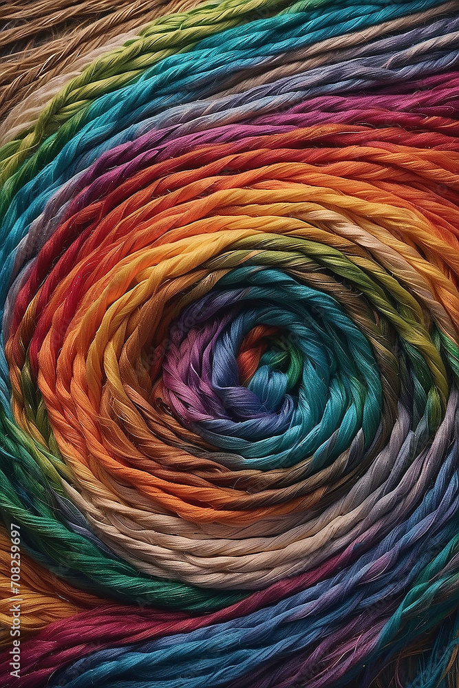 Obraz premium Colorful textured yarn geometric design