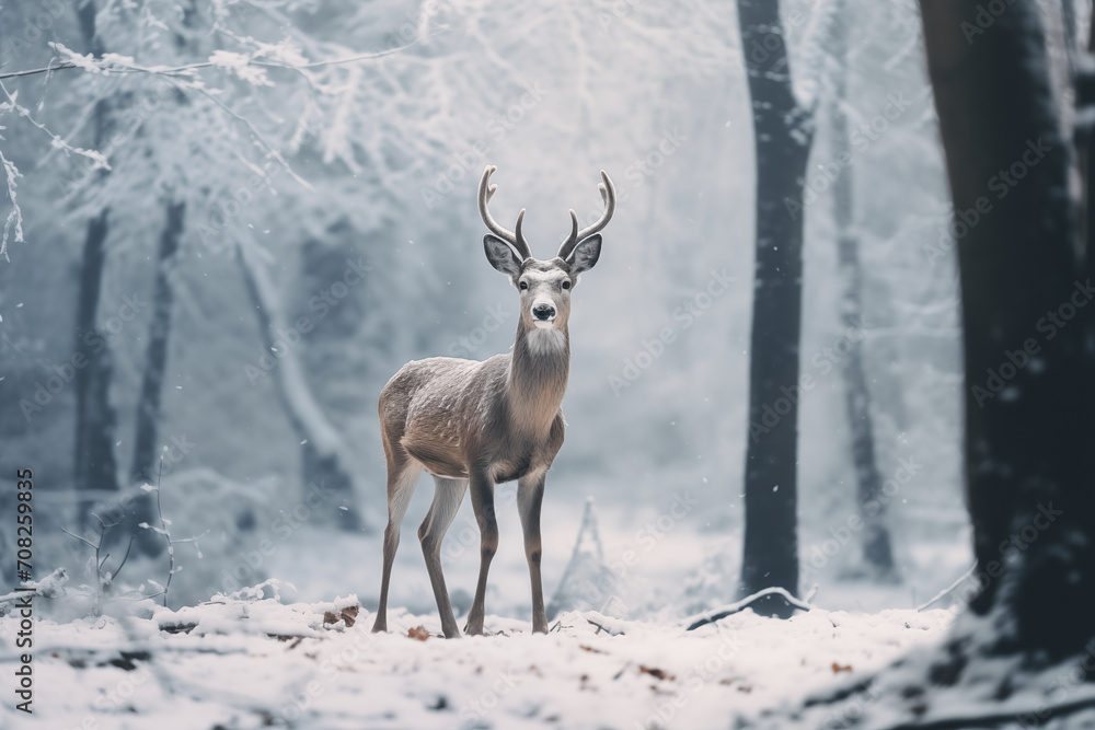 white deer in the snow white deer in the snow