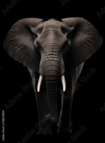Elephant Portrait on a black Background