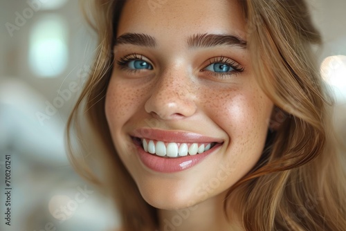 Dental care banner with a b...