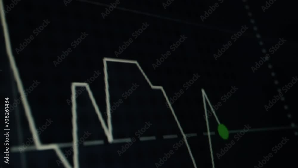 Stock market graph screen monitor with point up and down price or ...