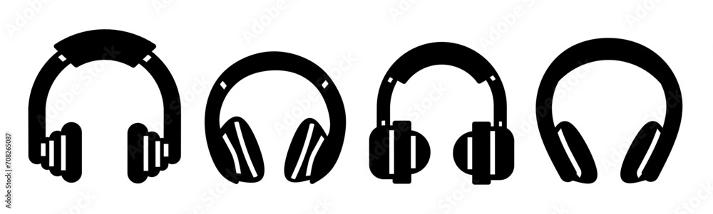 Headset icon collection. Stock vector illustration. Headset icon collection. Stock vector illustration.