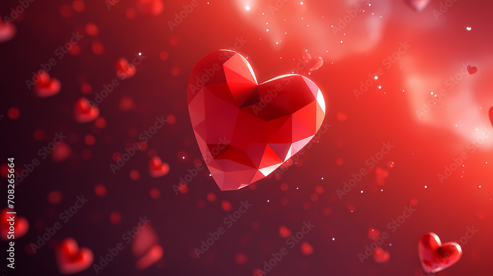 Vibrant Valentine's Day background with red hearts Vibrant Valentine's Day background with red hearts