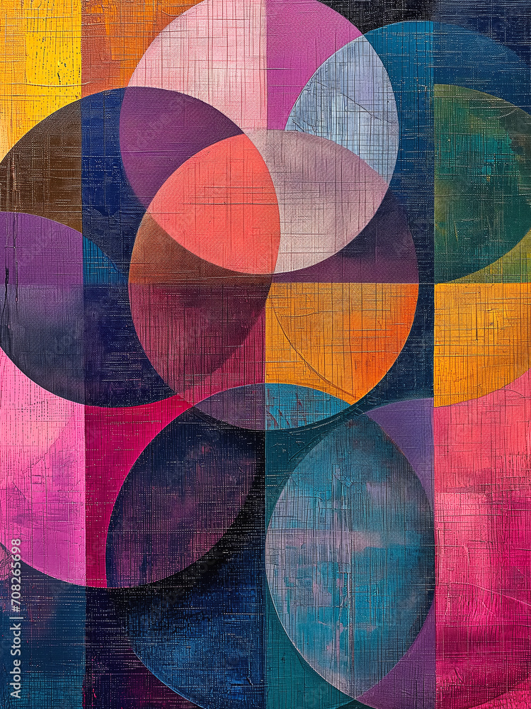 Fototapeta premium Abstract art - Painting of circles in various colors