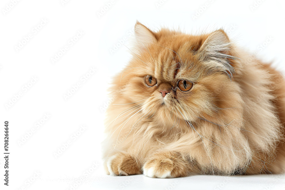 A Persian cat lying on the floor. 