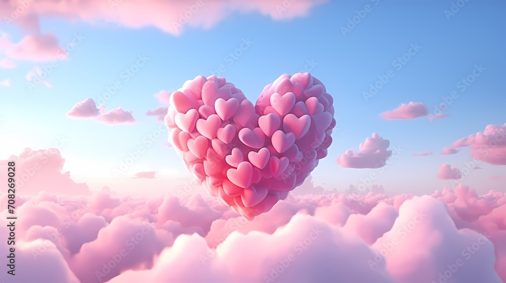 Fototapeta premium Romantic heart-shaped Valentine's Day background, symbolizing Valentine's Day, wedding, love