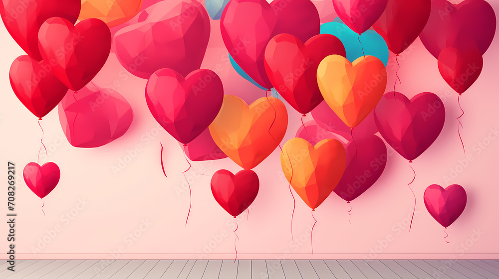 Romantic heart-shaped Valentine's Day background, symbolizing Valentine's Day, wedding, love