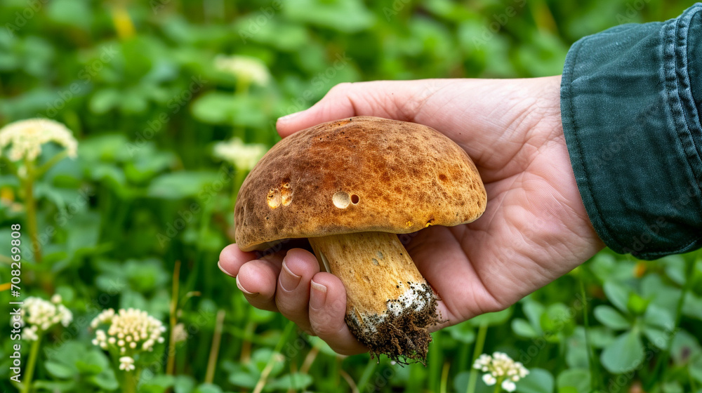mushrooms in the hands