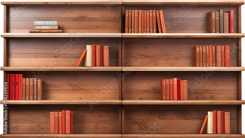 Bookshelves isolated on transparent background. PNG