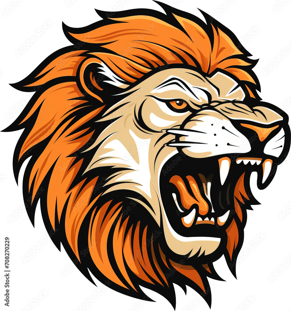 Portrait of lion isolated on transparent background. PNG Portrait of lion isolated on transparent background. PNG