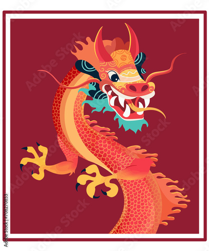 Vector chinese new year festival dragon