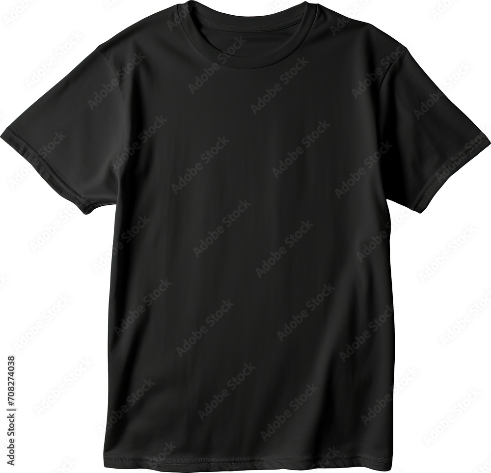 Black t-shirt isolated on transparent background. PNG Black t-shirt isolated on transparent background. PNG