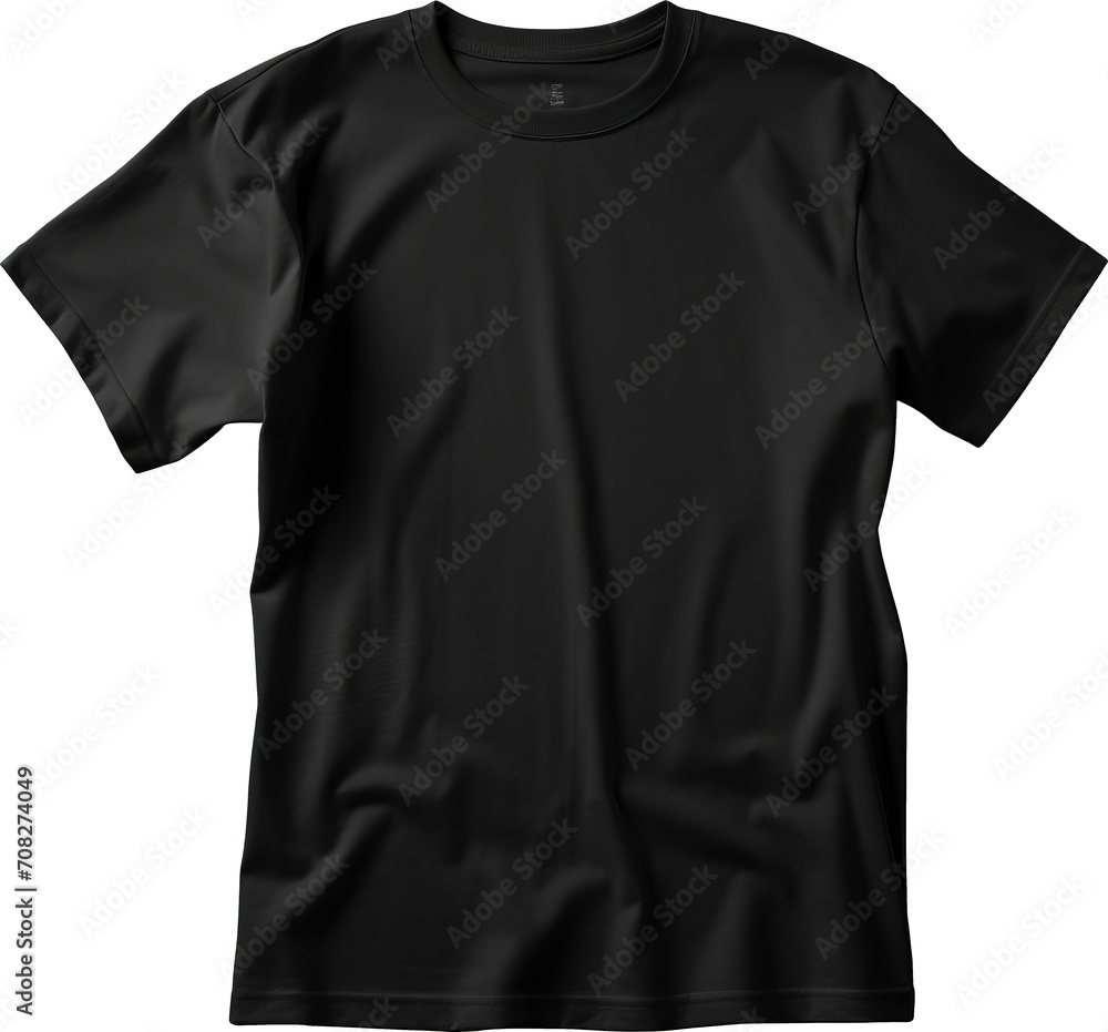 Black t-shirt isolated on transparent background. PNG Black t-shirt isolated on transparent background. PNG