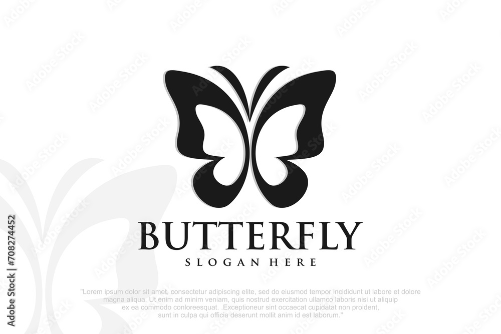 Obraz premium Butterfly logo. Butterfly symbol logotype. Vector illustration