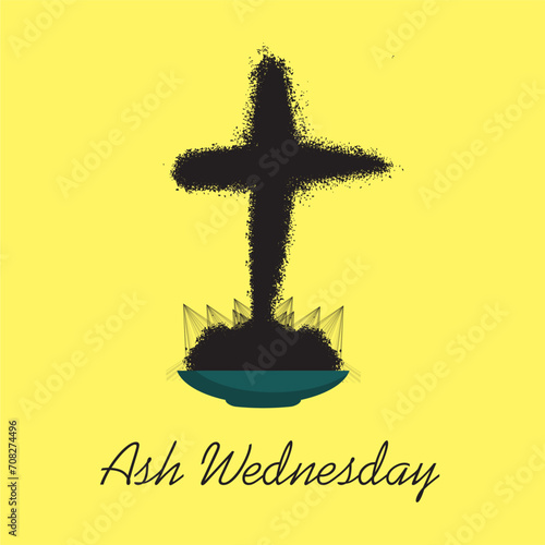vector ash wednesday poster template