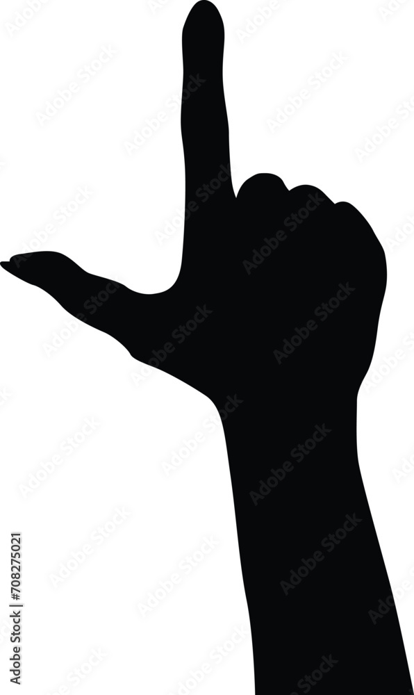 Hand pose illustration in silhouette Hand pose illustration in silhouette
