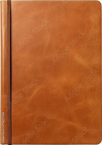 Leather notebook isolated on transparent background. PNG photo