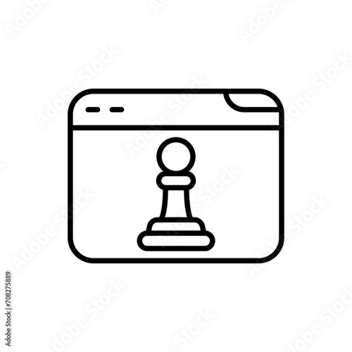 Chess website outline icons, minimalist vector illustration ,simple transparent graphic element .Isolated on white background