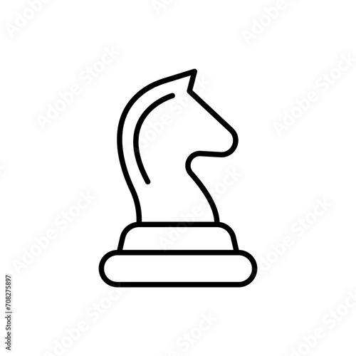 Chess knight outline icons, minimalist vector illustration ,simple transparent graphic element .Isolated on white background
