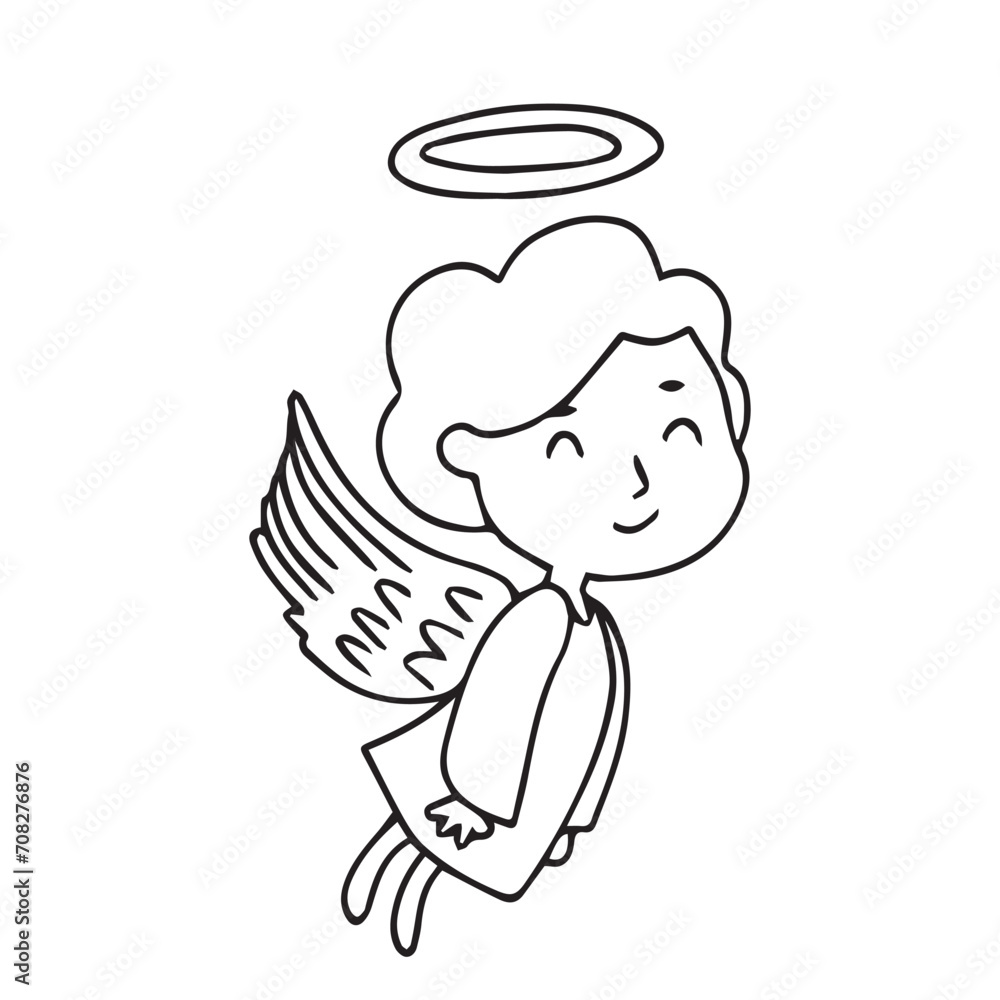 Fototapeta premium Hand drawn popular angel and cupid element design. cupid, valentine, love, heart