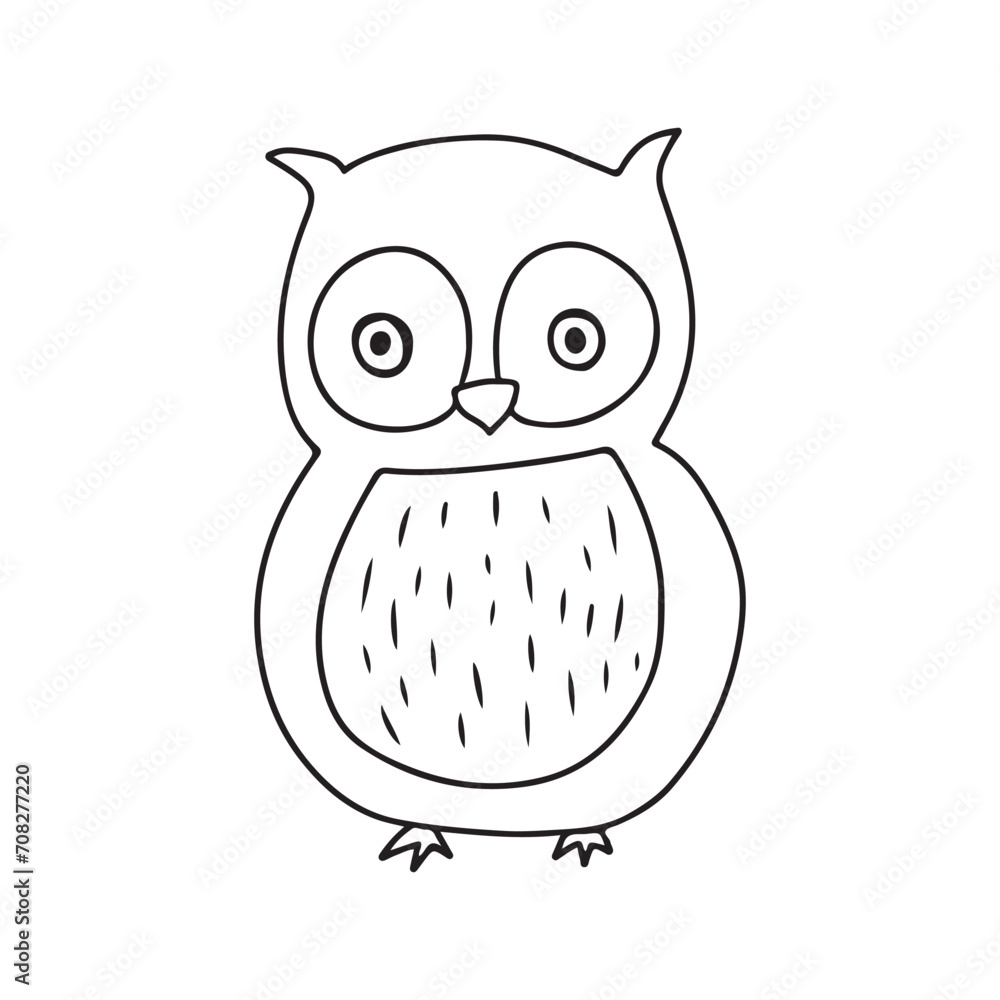 Fototapeta premium hand drawn bear, fox, deer, own autumn animal . autumn doodles isolated on white background