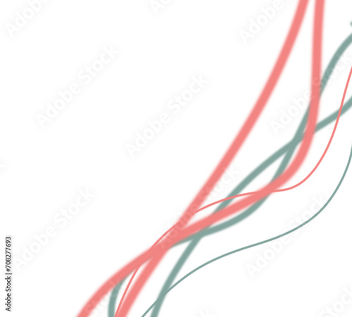 red and white lines monoline green pink simple wave