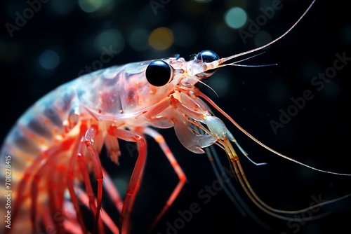 orange shrimp in water © toha